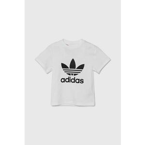 adidas Originals tricou de bumbac pentru copii TREFOIL TEE culoarea alb, cu imprimeu, JE0518 imagine