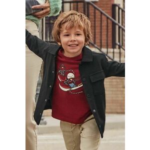 Mayoral longsleeve din bumbac pentru copii culoarea bordo, cu imprimeu, 4040 imagine