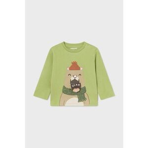 Mayoral longsleeve din bumbac pentru bebeluși culoarea verde, cu imprimeu, 2035 imagine