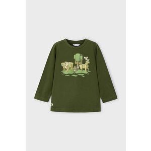 Mayoral longsleeve din bumbac pentru copii culoarea verde, cu imprimeu, 4054 imagine