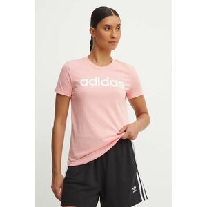 adidas tricou din bumbac Essentials femei, culoarea roz, IY9190 imagine