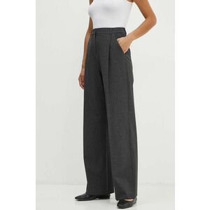 Marella pantaloni femei, culoarea gri, lat, high waist, 2423136311200 imagine