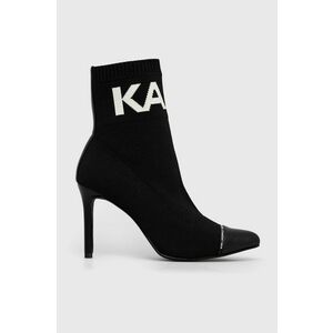 Karl Lagerfeld botine Panache Hi femei, culoarea negru, cu toc cui imagine