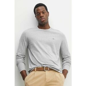 Gant longsleeve din bumbac culoarea negru, neted imagine