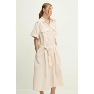 Answear Lab Rochie culoarea bej, midi, oversize imagine