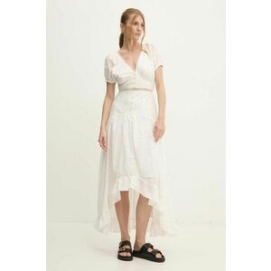 Answear Lab rochie din bumbac culoarea alb, maxi, evazati imagine