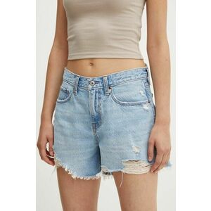 Abercrombie & Fitch pantaloni scurti jeans femei, neted, high waist imagine