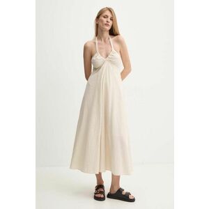 Answear Lab rochie culoarea bej, midi, evazati imagine