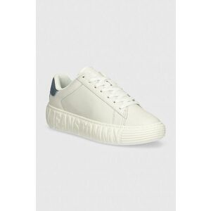 Tommy Jeans sneakers din piele TJW FANCY LEATHER CUPSOLE culoarea alb, EN0EN02575 imagine