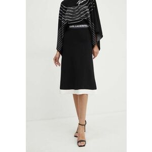 Karl Lagerfeld fusta culoarea negru, midi, evazati, 245W1230 imagine