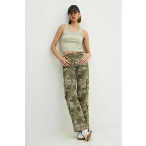 Hollister Co. pantaloni femei, culoarea verde, drept, high waist, KI356-4130-338 imagine