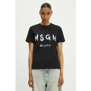 MSGM tricou din bumbac femei, culoarea negru, 3441MDM510G.237002 imagine