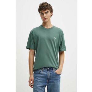 Vans tricou din bumbac barbati, culoarea verde, neted, VN0A3CZE1CI1 imagine