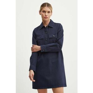 A.P.C. rochie jeans robe mia culoarea albastru marin, mini, drept, COGZV.F05878 imagine