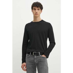 Sisley longsleeve din bumbac culoarea negru, neted, 3WF0S1013 imagine