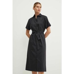 A.P.C. rochie din bumbac robe new drew culoarea albastru marin, midi, drept, COGZR.F05959 imagine