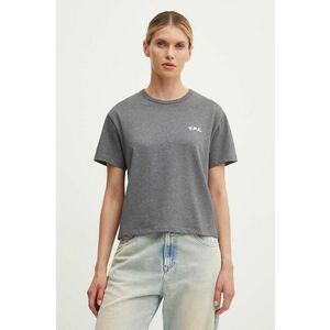 A.P.C. tricou din bumbac t-shirt boxy petit vpc femei, culoarea gri, COHBQ.F26390 imagine