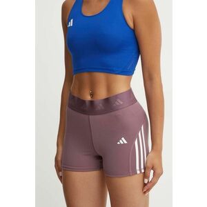 adidas Performance pantaloni scurți de antrenament Hyperglam culoarea violet, cu imprimeu, medium waist, IX3211 imagine