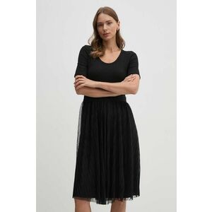 Dkny rochie culoarea negru, midi, evazati, P4DDSXMP imagine