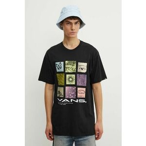 Vans tricou din bumbac barbati, culoarea negru, cu imprimeu, VN000HFQBLK1 imagine