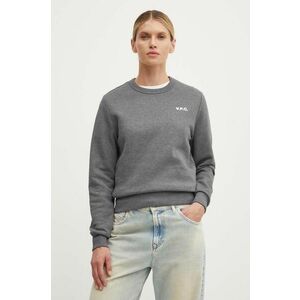 A.P.C. hanorac de bumbac sweat boxy petit vpc femei, culoarea gri, neted, COHBR.F27918 imagine