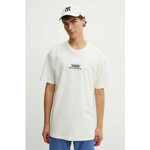 Vans tricou din bumbac barbati, culoarea bej, cu imprimeu, VN000HFFFS81 imagine