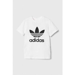 adidas Originals tricou din bumbac pentru bebelusi TREFOIL TEE culoarea alb, cu imprimeu, JE0520 imagine