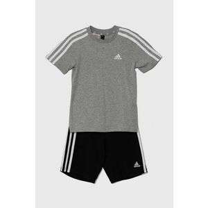 adidas set de bumbac pentru copii LK 3S CO T SET culoarea gri, IV7439 imagine