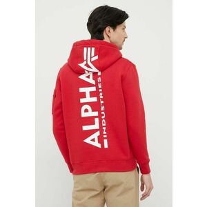 Alpha Industries bluză barbati, culoarea rosu, cu glugă, cu imprimeu 178318.328-SpeedRed imagine