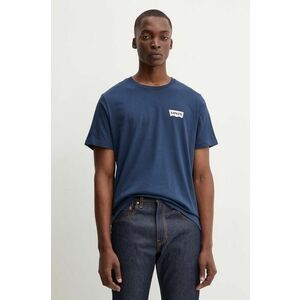 Levi's tricou din bumbac barbati, culoarea albastru marin, cu imprimeu imagine