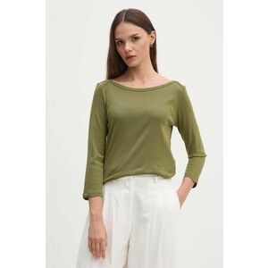 United Colors of Benetton longsleeve din bumbac culoarea verde imagine