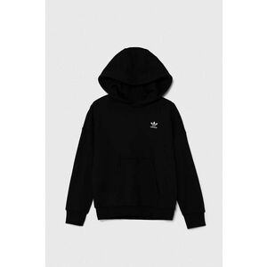 adidas Originals hanorac de bumbac pentru copii HOODIE culoarea negru, cu glugă, neted, IW3506 imagine