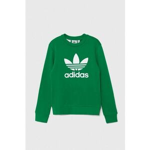 adidas Originals bluza copii TREFOIL CREW culoarea verde, cu imprimeu, IY7439 imagine