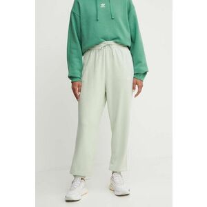 adidas pantaloni de trening din bumbac Essentials culoarea verde, modelator, IY4236 imagine