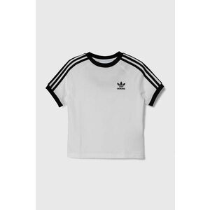 adidas Originals tricou de bumbac pentru copii 3STRIPES TEE culoarea alb, cu imprimeu, JE0515 imagine