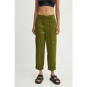 MICHAEL Michael Kors pantaloni femei, culoarea verde, drept, high waist imagine