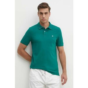 United Colors of Benetton polo de bumbac culoarea verde, neted imagine