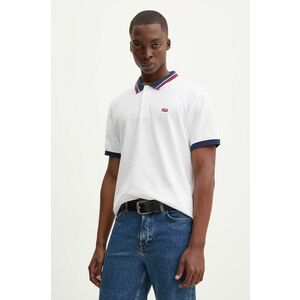 Levi's polo de bumbac culoarea alb, neted imagine