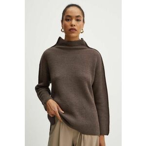 Max Mara Leisure pulover de lana femei, culoarea maro, călduros, cu turtleneck, 2426366178600 imagine