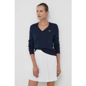 Lacoste pulover de bumbac culoarea albastru marin, light imagine