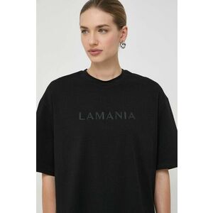 La Mania tricou din bumbac femei, culoarea negru imagine