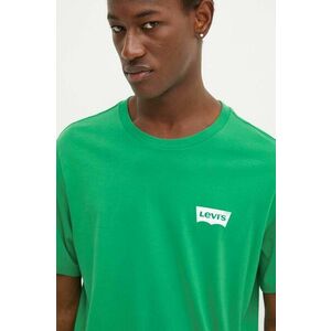 Levi's tricou din bumbac barbati, culoarea verde, cu imprimeu imagine