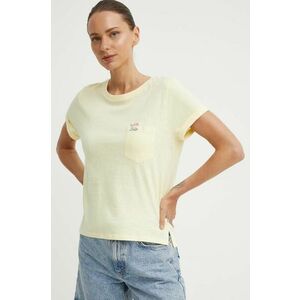 Levi's tricou din bumbac femei, culoarea galben imagine