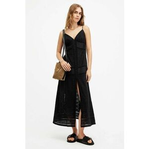 AllSaints rochie DAHLIA EMB DRESS culoarea alb, maxi, drept, W083DA imagine