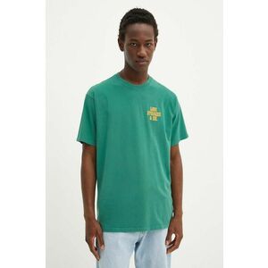 Levi's tricou din bumbac barbati, culoarea verde, cu imprimeu, 87373 imagine