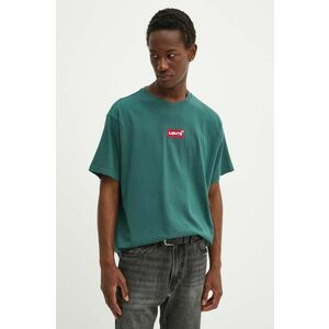 Levi's tricou din bumbac barbati, culoarea verde, cu imprimeu, 87373 imagine