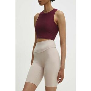 Answear Lab pantaloni scurti femei, culoarea bej, neted, high waist imagine