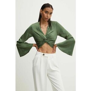 Answear Lab bluza femei, culoarea verde, neted imagine