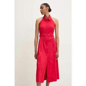 Answear Lab rochie culoarea rosu, midi, evazati imagine