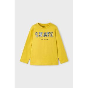 Mayoral longsleeve din bumbac pentru copii culoarea galben, cu imprimeu, 4050 imagine